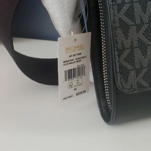 Michael Kors Jet Set Travel Crossbody Wallet Bag MK Logo Ombré NWT FREE SHIPPING - Picture 4 of 16